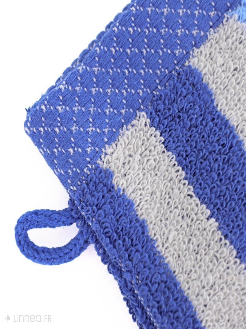 Gant de toilette PURE STRIPES Bleu outremer - Kiabi