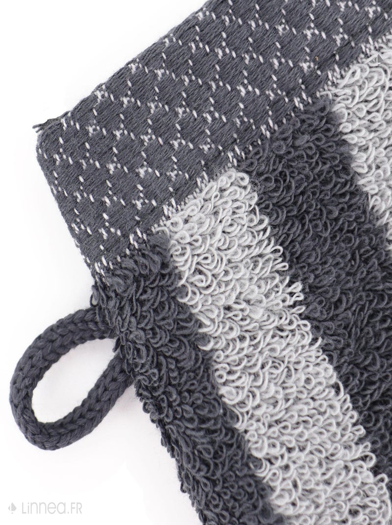Gant de toilette PURE STRIPES gris anthracite - Kiabi