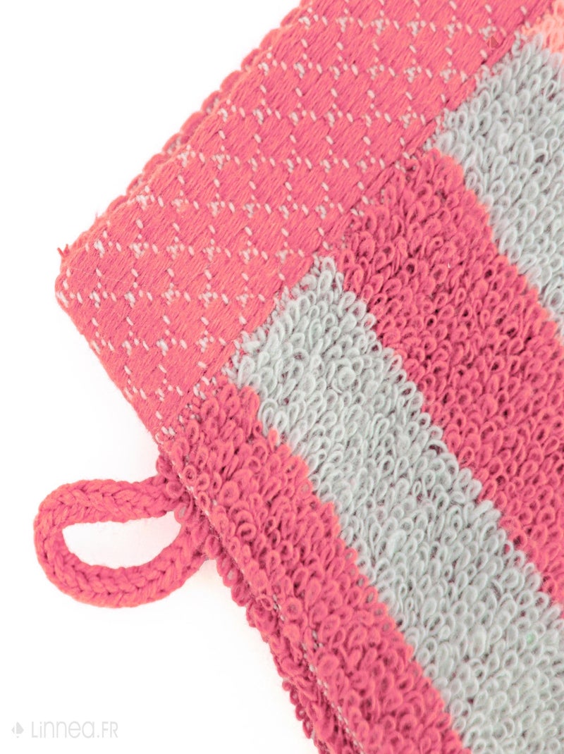 Gant de toilette PURE STRIPES Rose pâle - Kiabi