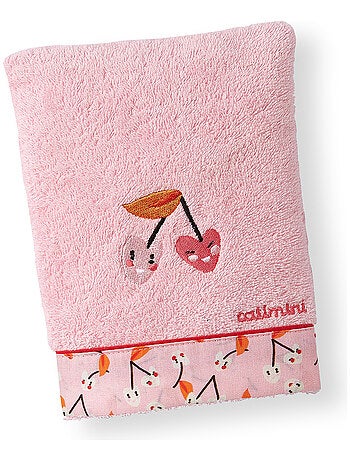 Gant eponge fille Escapade Kawaii 15x21cm - 100% Coton - 400 GSM - Rose