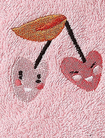 Gant eponge fille Escapade Kawaii 15x21cm - 100% Coton - 400 GSM - Rose