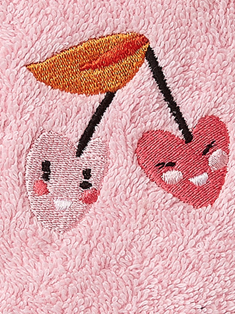 Gant eponge fille Escapade Kawaii 15x21cm - 100% Coton - 400 GSM - Rose Rose - Kiabi