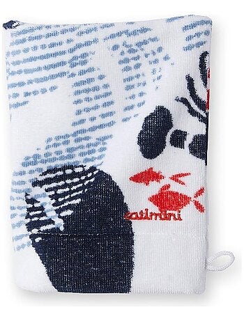 Gant eponge garçon Créativ Côtier 15x21 cm - 100% Coton - 400 GSM - Blanc