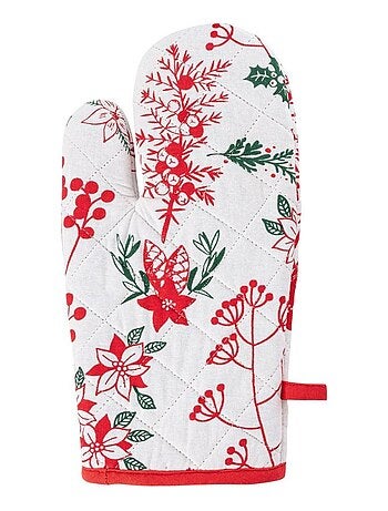Gant et manique baies de Noël coton