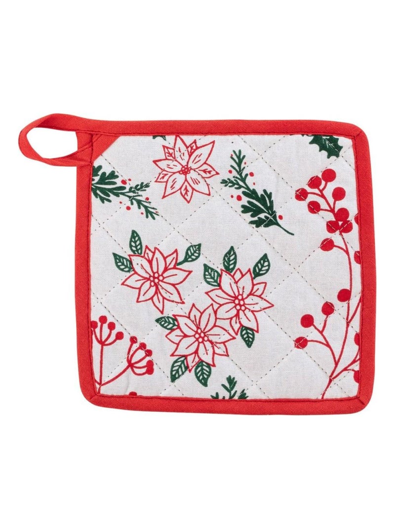 Gant et manique baies de Noël coton Blanc - Kiabi