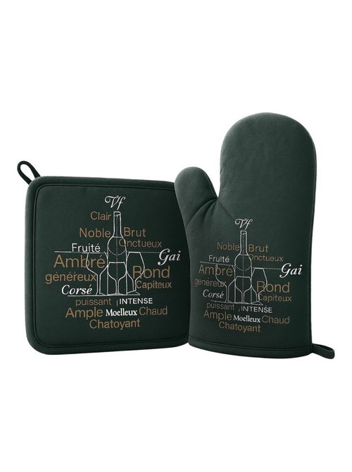 Gant et manique de cuisine 20 x 20 cm Saveurs du vignoble - Kiabi
