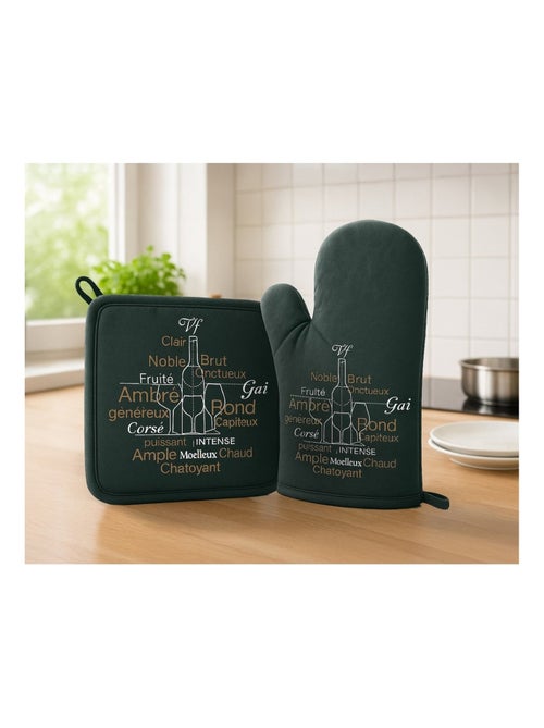 Gant et manique de cuisine 20 x 20 cm Saveurs du vignoble - Kiabi
