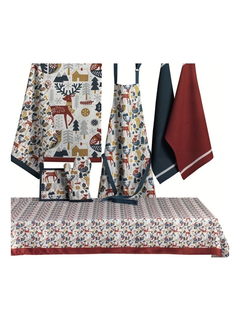 Gant et manique de cuisine Animaux d'hiver Beige - Kiabi
