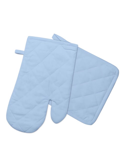 Gant et manique en coton PANAMA bleu - Kiabi