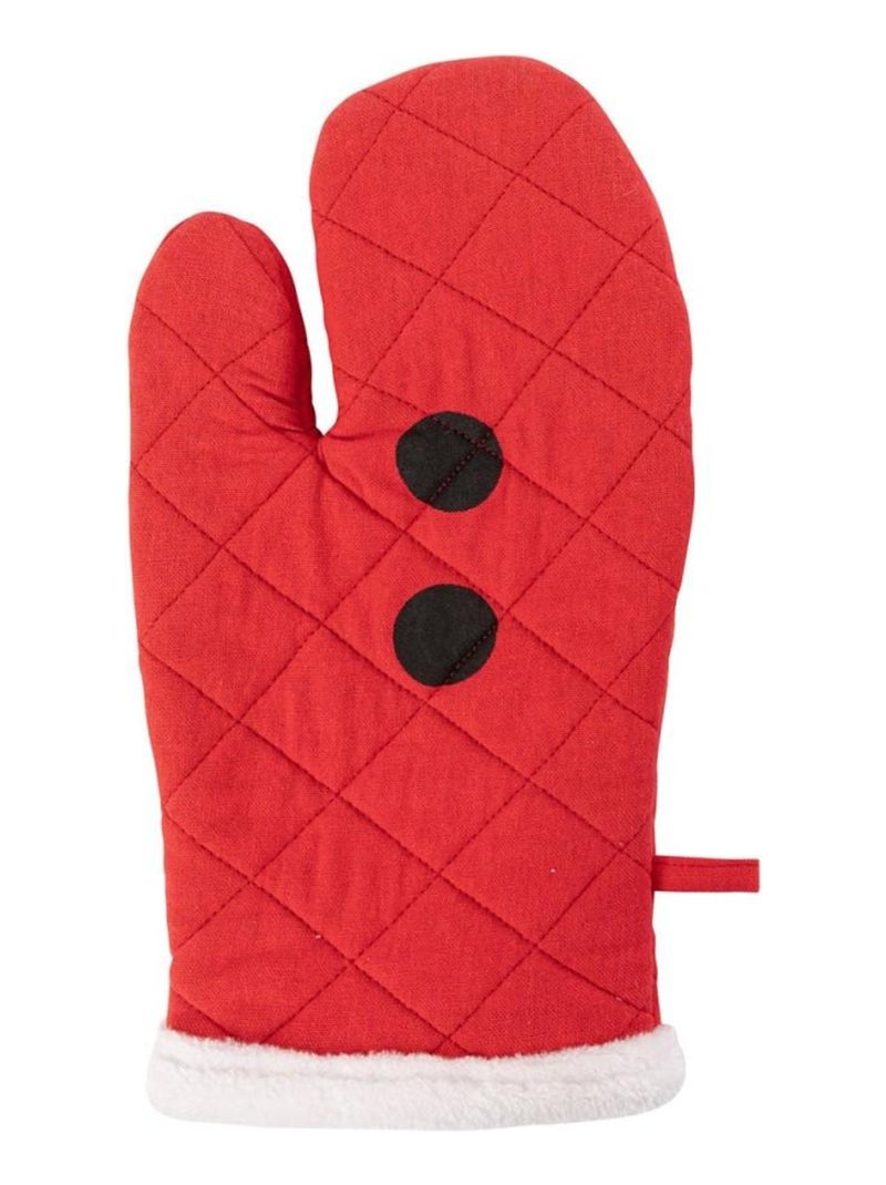 Gant et manique Père Noël rouge coton Rouge - Kiabi