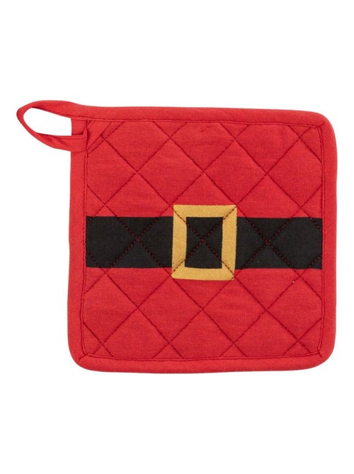 Gant et manique Père Noël rouge coton - Kiabi