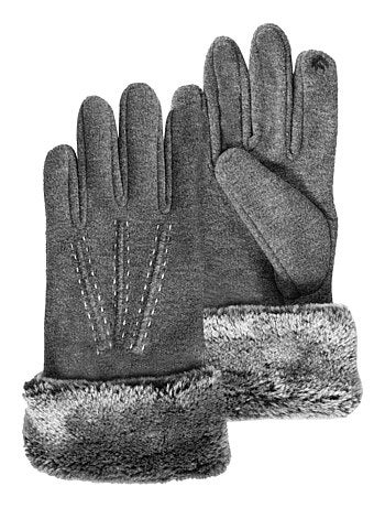 Gants 10/12 ans bord fausse fourrure - doublés polaire