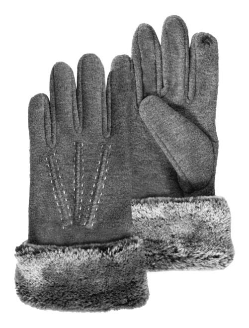 Gants 10/12 ans bord fausse fourrure - doublés polaire - Kiabi