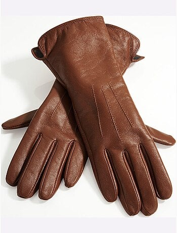 Gants Accessoire Mode Parfait En Cuir D'agneau Fin - Taille Standard - Helline