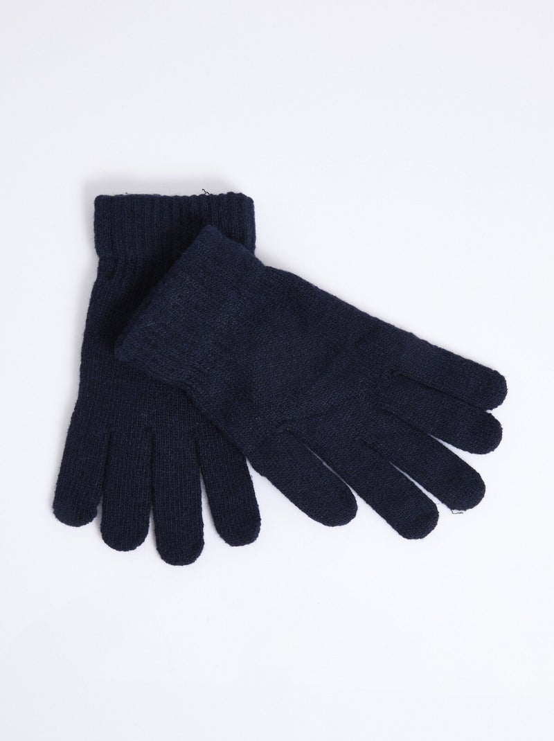 Gants chauds en maille - AFIBEL Bleu marine - Kiabi