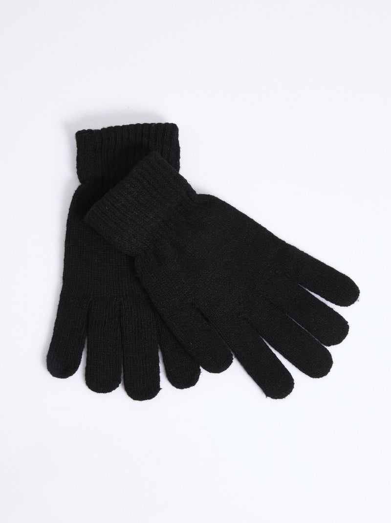 Gants chauds en maille - AFIBEL Noir - Kiabi