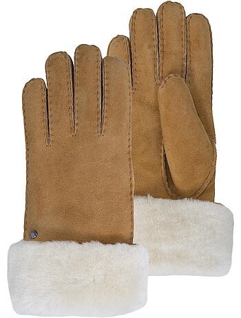 Gants chauds et doux, en cuir de mouton retourné, et intérieur femme isotoner