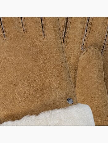 Gants chauds et doux, en cuir de mouton retourné, et intérieur femme isotoner