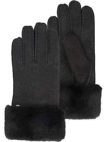 Gants chauds et doux, en cuir de mouton retourné, et intérieur femme isotoner