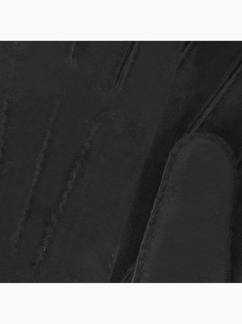 Gants chauds et doux, en cuir de mouton retourné homme isotoner Noir - Kiabi