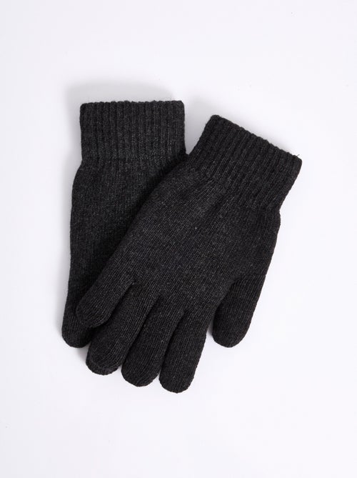 Gants chauds maille, poignet bord cotes - AFIBEL - Kiabi