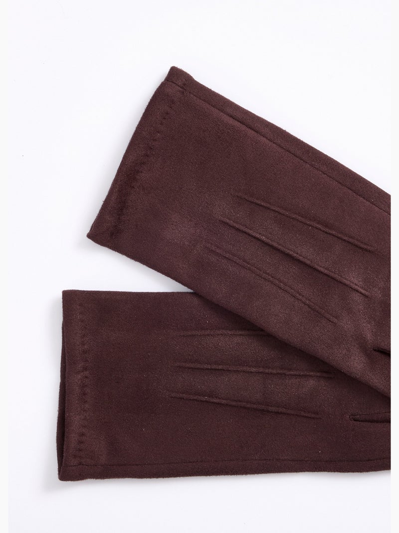 Gants chic en suédine - afibel Marron - Kiabi