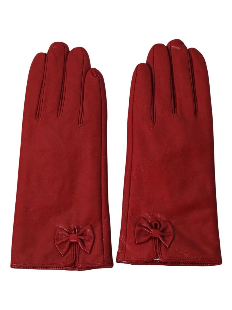 Gants cuir agneau APLI Rouge - Kiabi