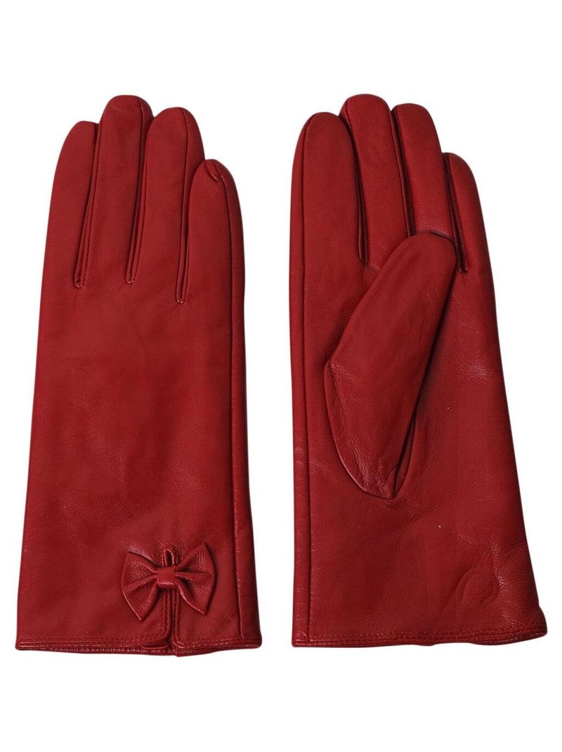 Gants cuir agneau APLI Rouge - Kiabi
