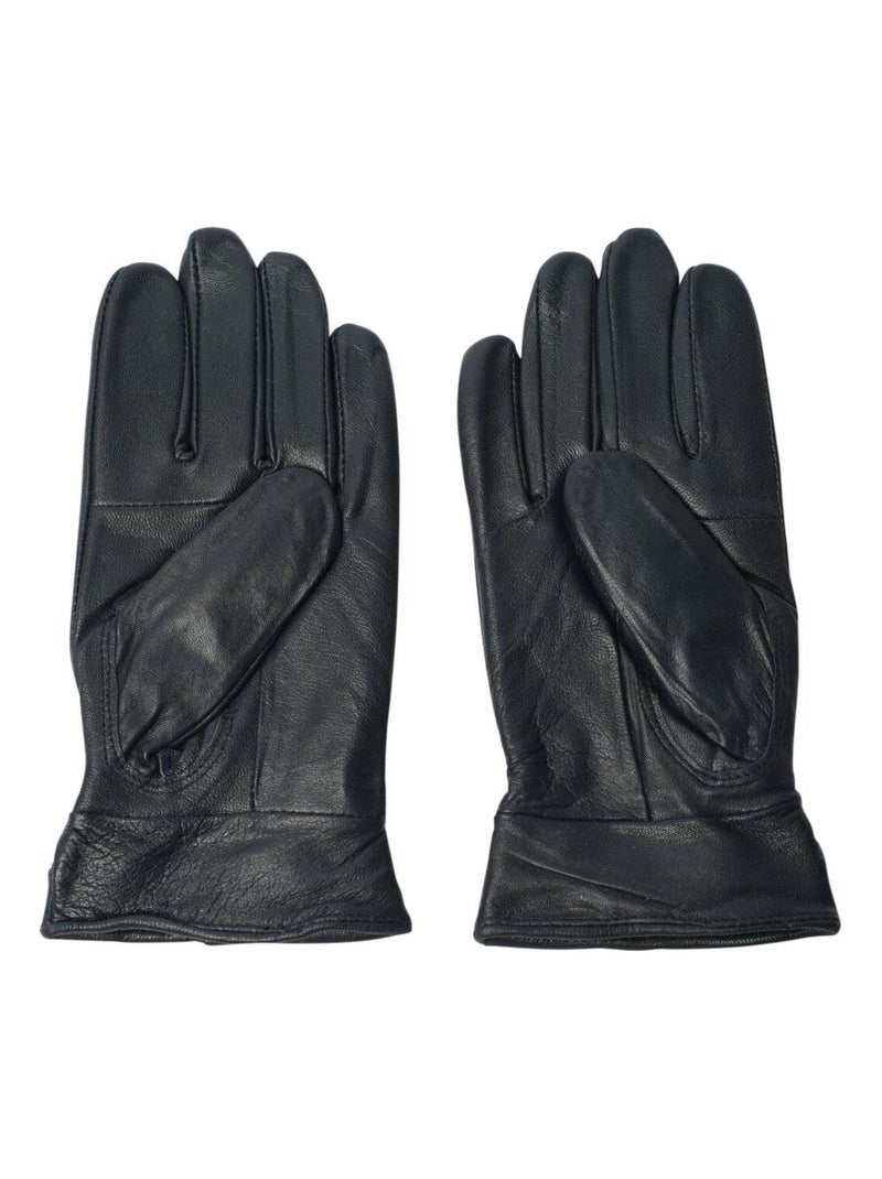 Gants cuir ANGELINA Bleu marine - Kiabi