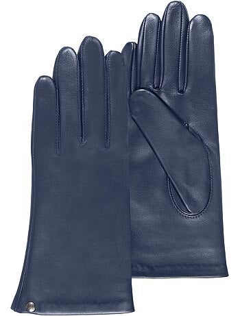 Gants cuir d'agneau - doublés soie femme isotoner