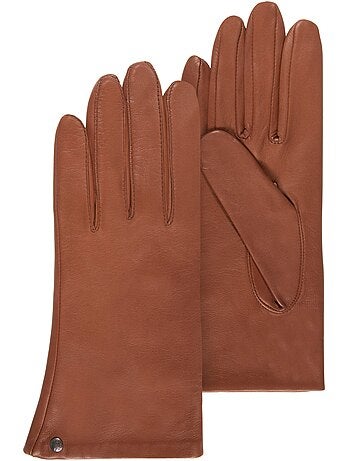 Gants cuir d'agneau - doublés soie femme isotoner