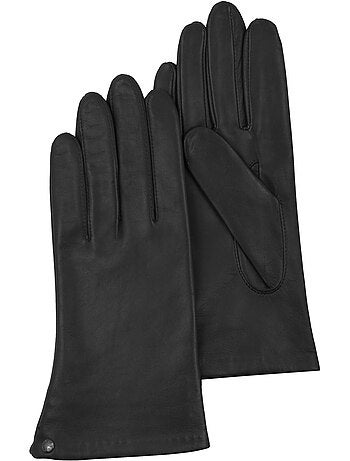 Gants cuir d'agneau - doublés soie femme isotoner