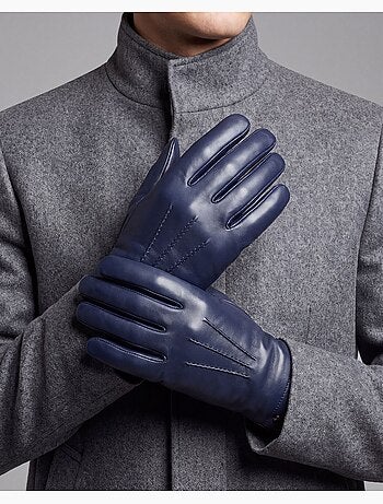 Gants cuir d'agneau - doublés soie homme