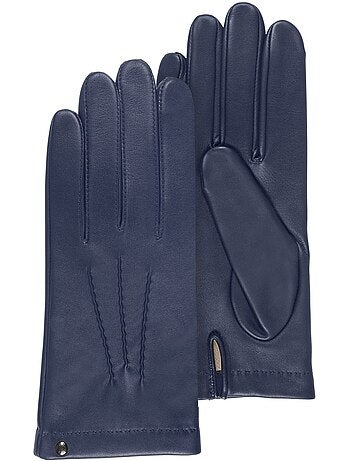 Gants cuir d'agneau - doublés soie homme isotoner