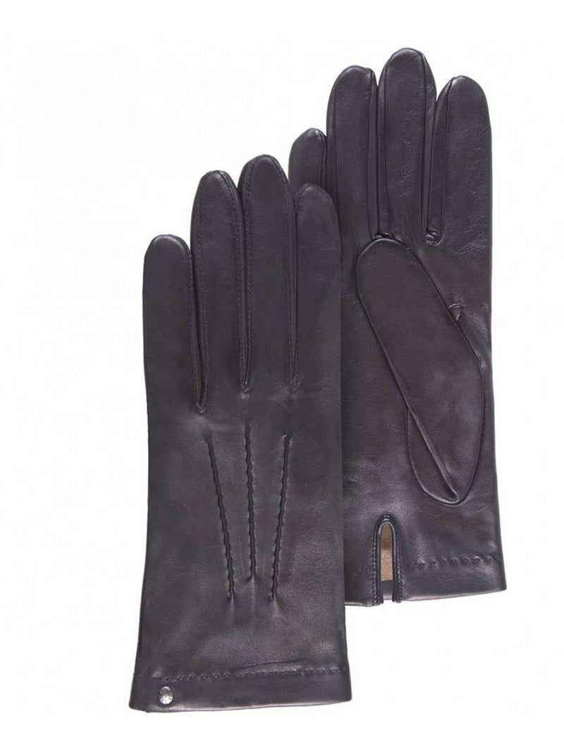 Gants cuir d'agneau - doublés soie homme isotoner Noir - Kiabi