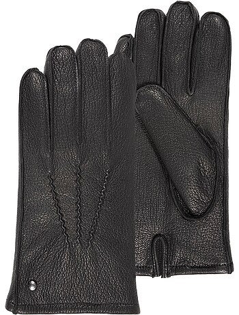 Gants cuir de chèvre - doublé chauds homme isotoner