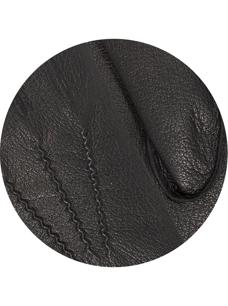 Gants cuir de chèvre - doublé chauds homme isotoner Noir - Kiabi