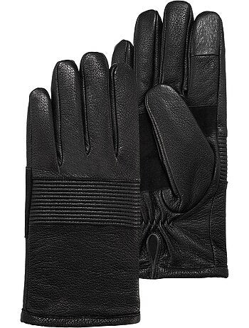 Gants cuir de chèvre pleine fleur - doublés micro-fourrure homme isotoner