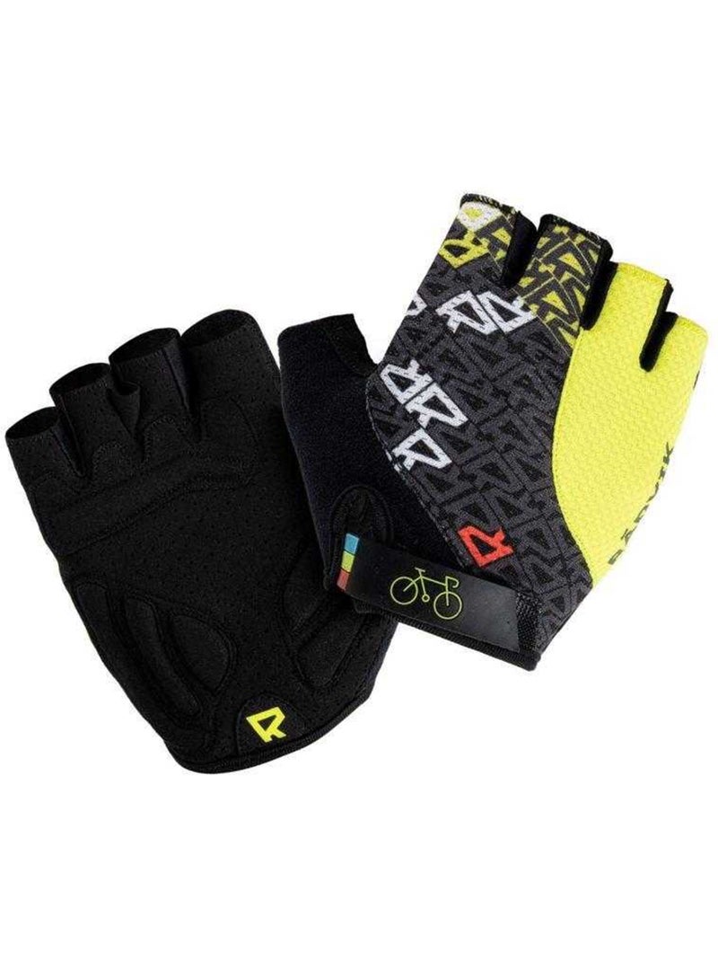 Gants de cyclisme motif/style arrondi - radvik Noir Jaune - Kiabi