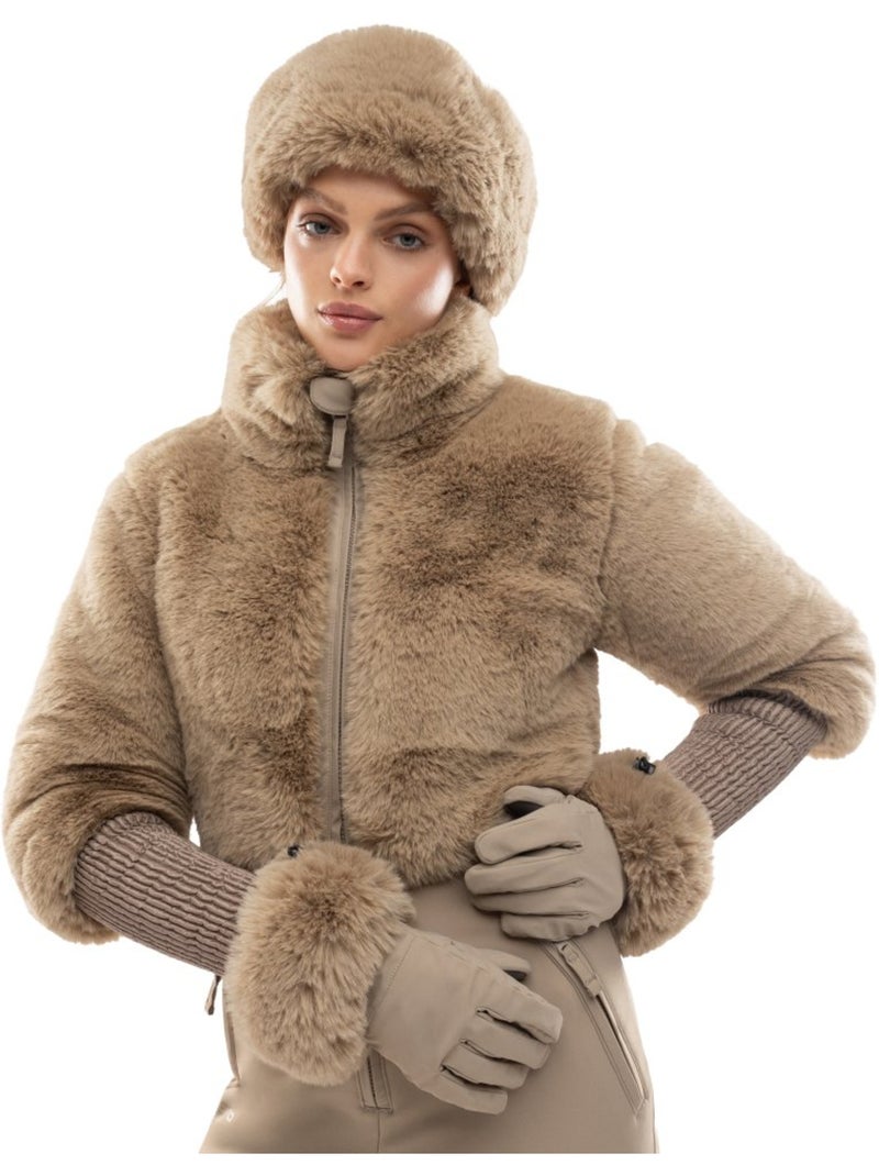 Gants de ski rétro en fausse fourrure homme et femme langlauf camel Beige - Kiabi