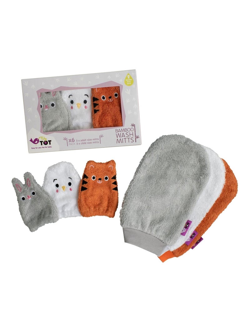 Gants de toilette en bambou Tidy Tot Blanc Beige Gris - Kiabi