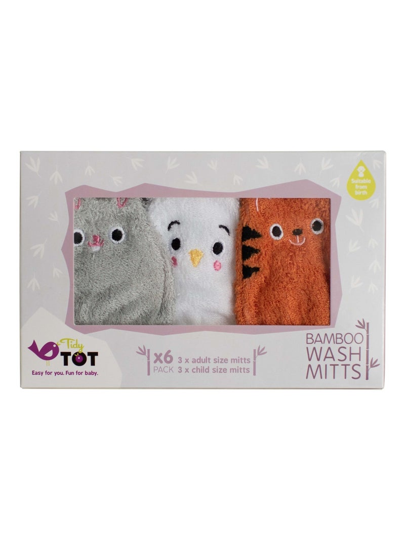 Gants de toilette en bambou Tidy Tot Blanc Beige Gris - Kiabi