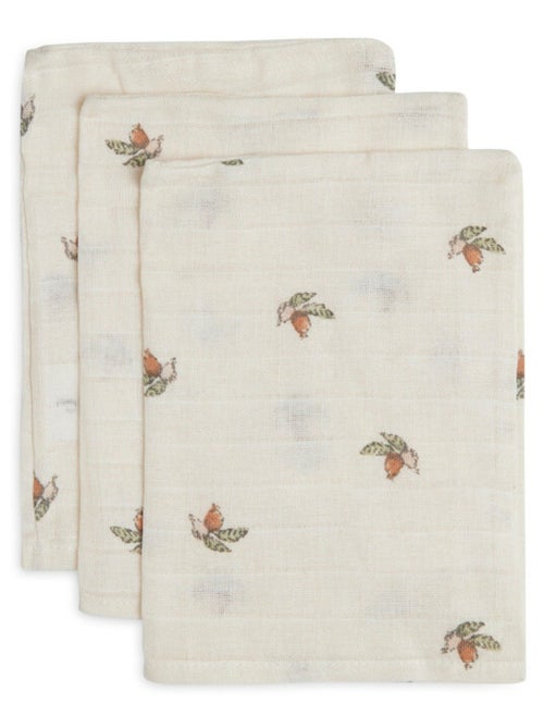 Gants de toilette Rose en gaze de coton (3 pcs) - Kiabi