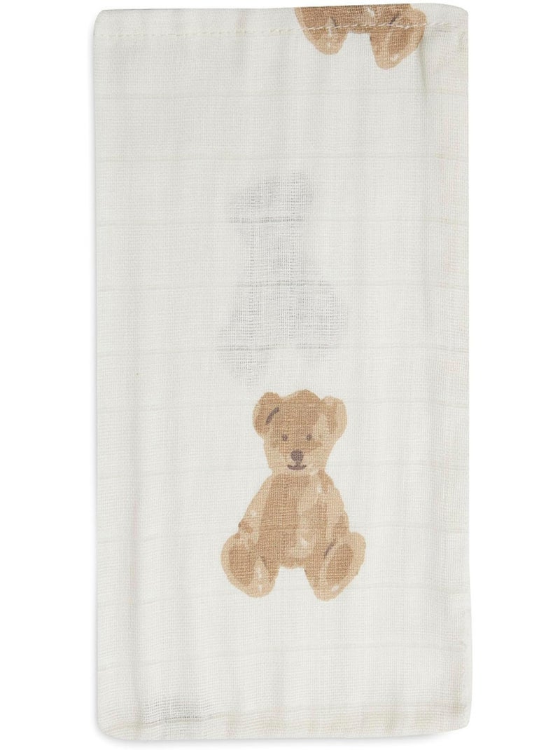 Gants de toilette Teddy Bear en gaze de coton (3 pcs) Jollein Beige - Kiabi