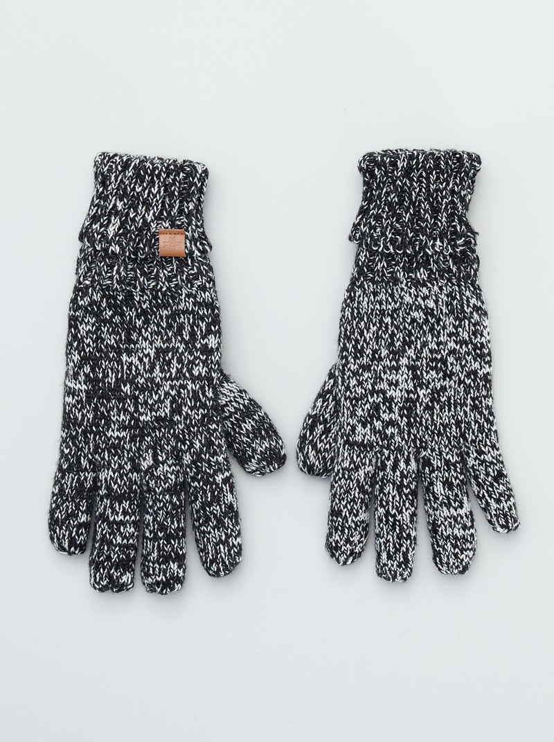 Gants effet chiné noir - Kiabi