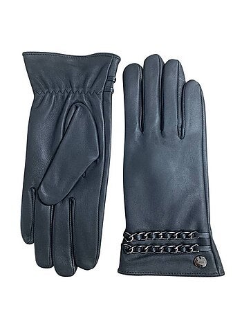 Gants en cuir avec chaînes décoratives métalliques 'Deeluxe'