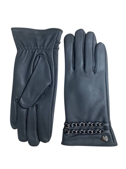 Gants en cuir avec chaînes décoratives métalliques 'Deeluxe' - Kiabi Gants en cuir avec chaînes décoratives métalliques 'Deeluxe' - Kiabi