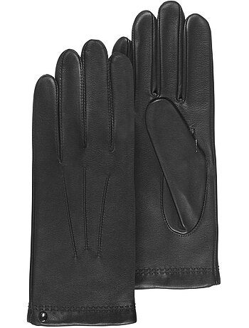 Gants en cuir d'agneau pleine fleur, doublés cachemire et soie homme isotoner