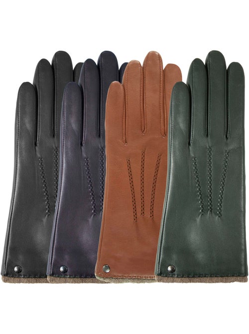 Gants en cuir d'agneau pleine fleur, doublés cachemire femme isotoner - Kiabi Gants en cuir d'agneau pleine fleur, doublés cachemire femme isotoner - Kiabi