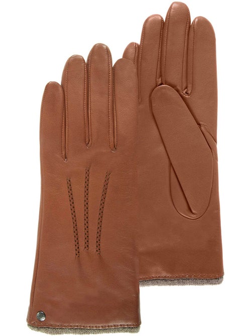 Gants en cuir d'agneau pleine fleur, doublés cachemire femme isotoner - Kiabi Gants en cuir d'agneau pleine fleur, doublés cachemire femme isotoner - Kiabi